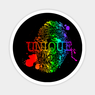 Unique Rainbow Thumbprint Magnet